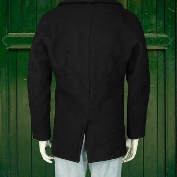 Schott NYC 740N USN Military Blue USA Made Pea Coat Peacoat Jacket S - Picture 4 of 7